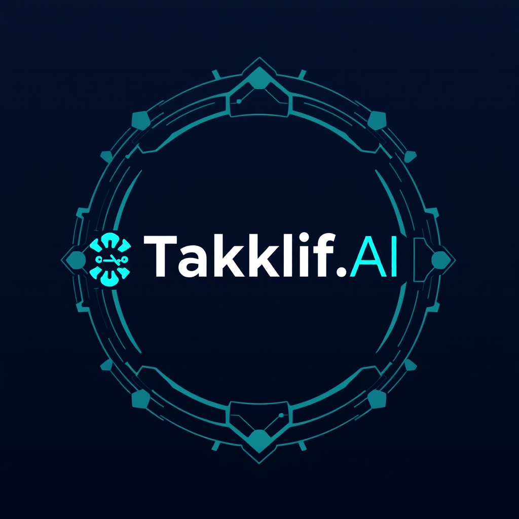 AI Design for Design a modern, tech-inspired logo for a startup called 'Taklif.AI.' The word 'Taklif' is Arabic for 'assignment.' try to make negative space with the name