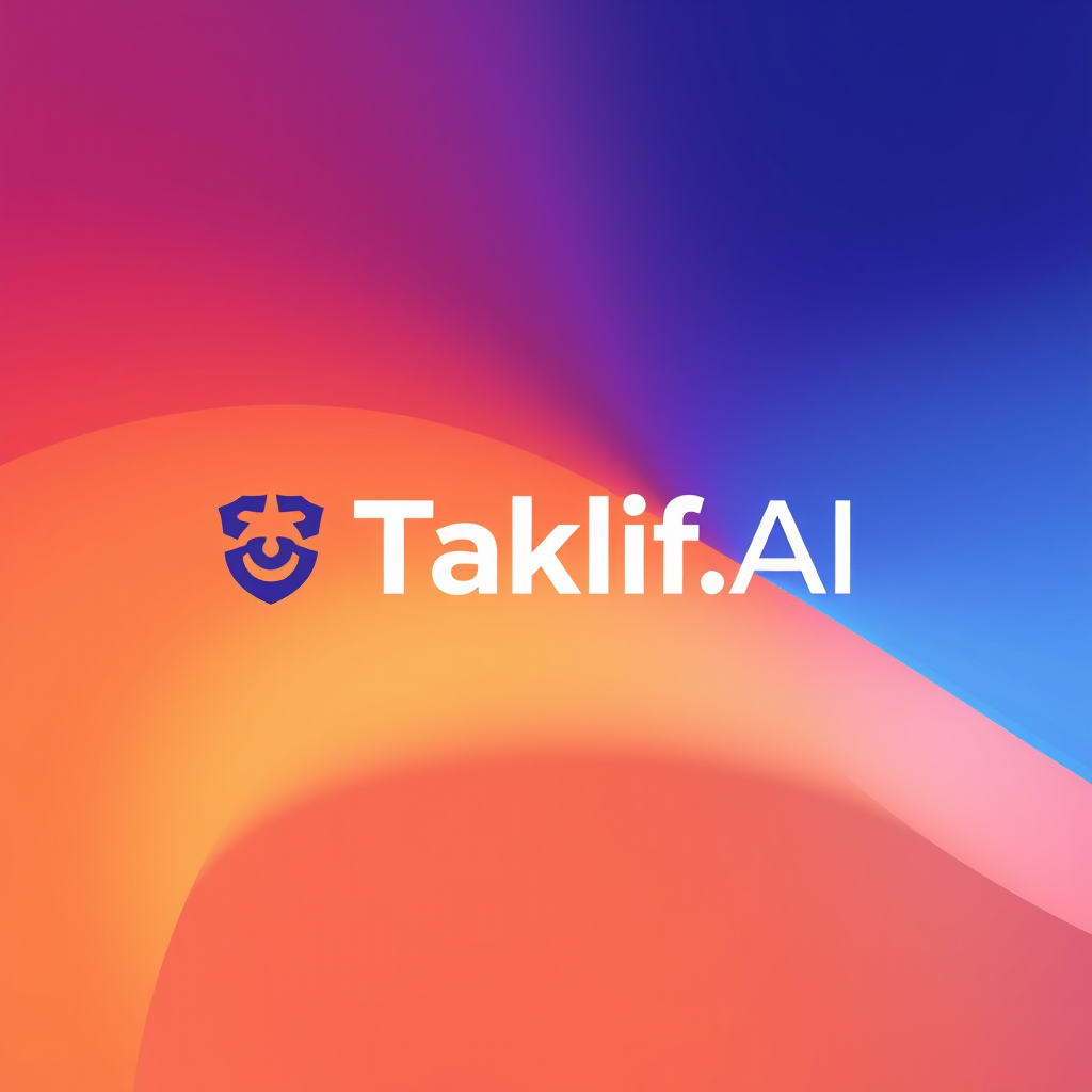 AI Design for Design a modern, tech-inspired logo for a startup called 'Taklif.AI.' The word 'Taklif' is Arabic for 'assignment.' our slogan is Empowering Instructors to Craft Unique and Original Programming, Data Science, and Math Assignments with LLMs try to make negative space with the name