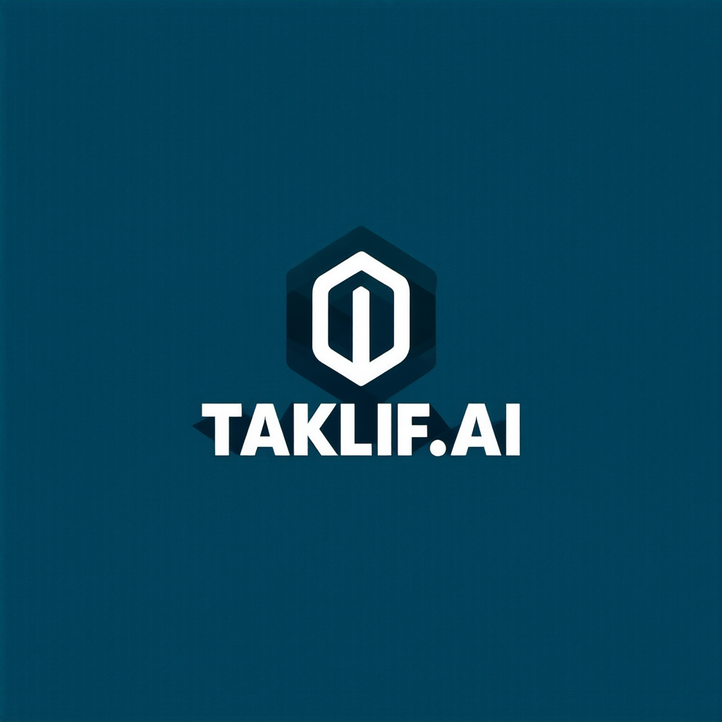 AI Design for Design a modern, tech-inspired logo for a startup called 'Taklif.AI.' The word 'Taklif' is Arabic for 'assignment.' our slogan is Empowering Instructors to Craft Unique and Original Programming, Data Science, and Math Assignments with LLMs
