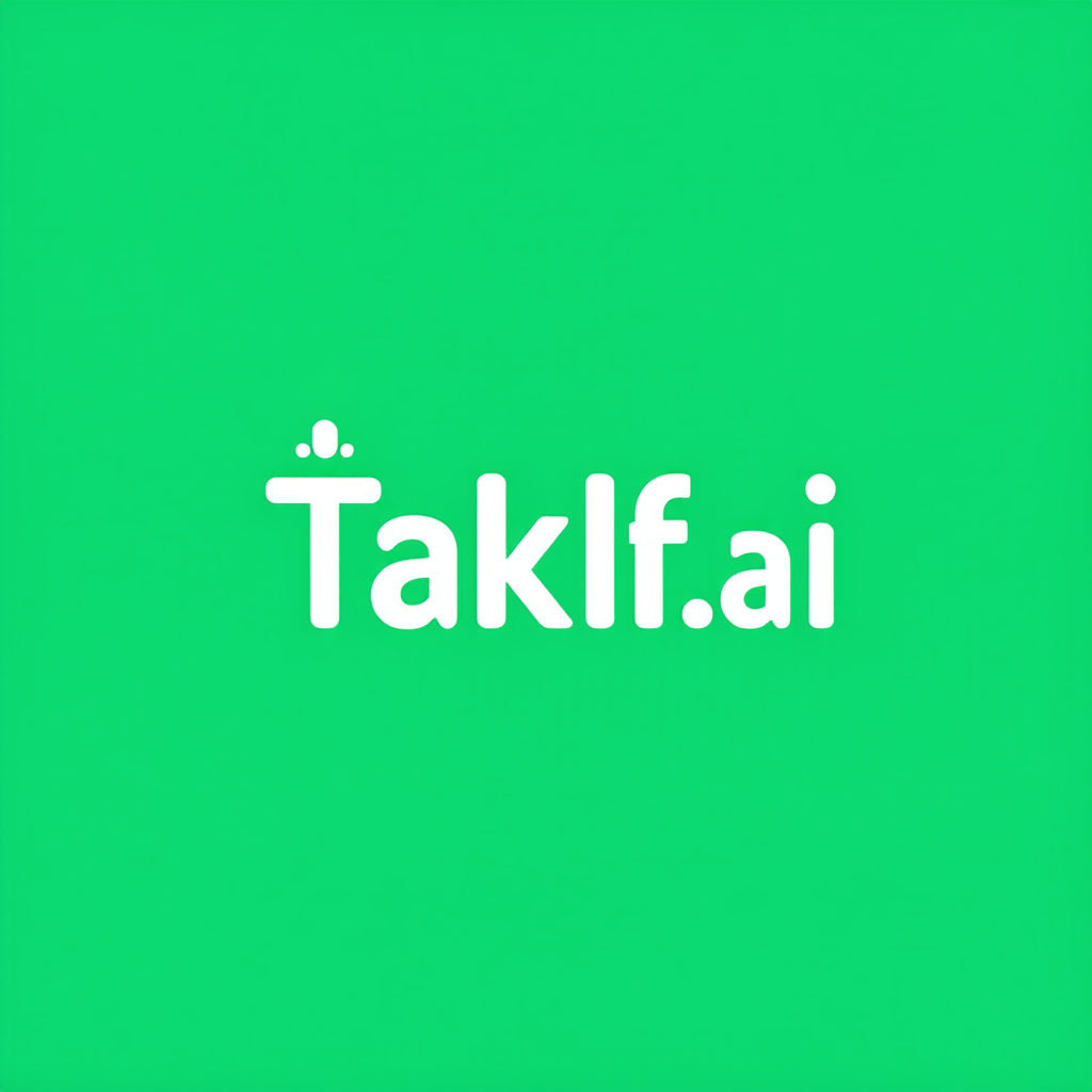 AI Design for Design a modern, tech-inspired logo for a startup called 'Taklif.AI.' The word 'Taklif' is Arabic for 'assignment.' our slogan is Empowering Instructors to Craft Unique and Original Programming, Data Science, and Math Assignments with LLMs