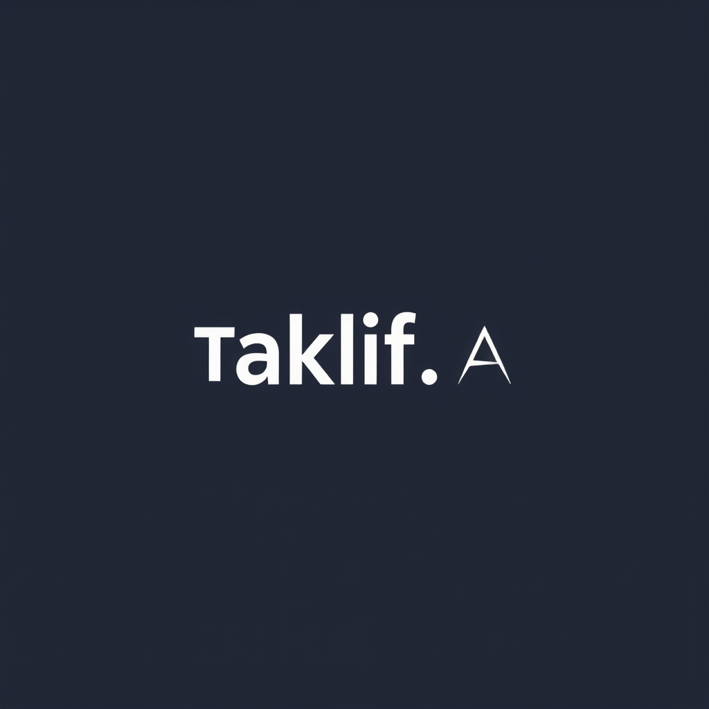 AI Design for Design a modern, tech-inspired logo for a startup called 'Taklif.AI.' The word 'Taklif' is Arabic for 'assignment.' our slogan is Empowering Instructors to Craft Unique and Original Programming, Data Science, and Math Assignments with LLMs try to make negative space with the name