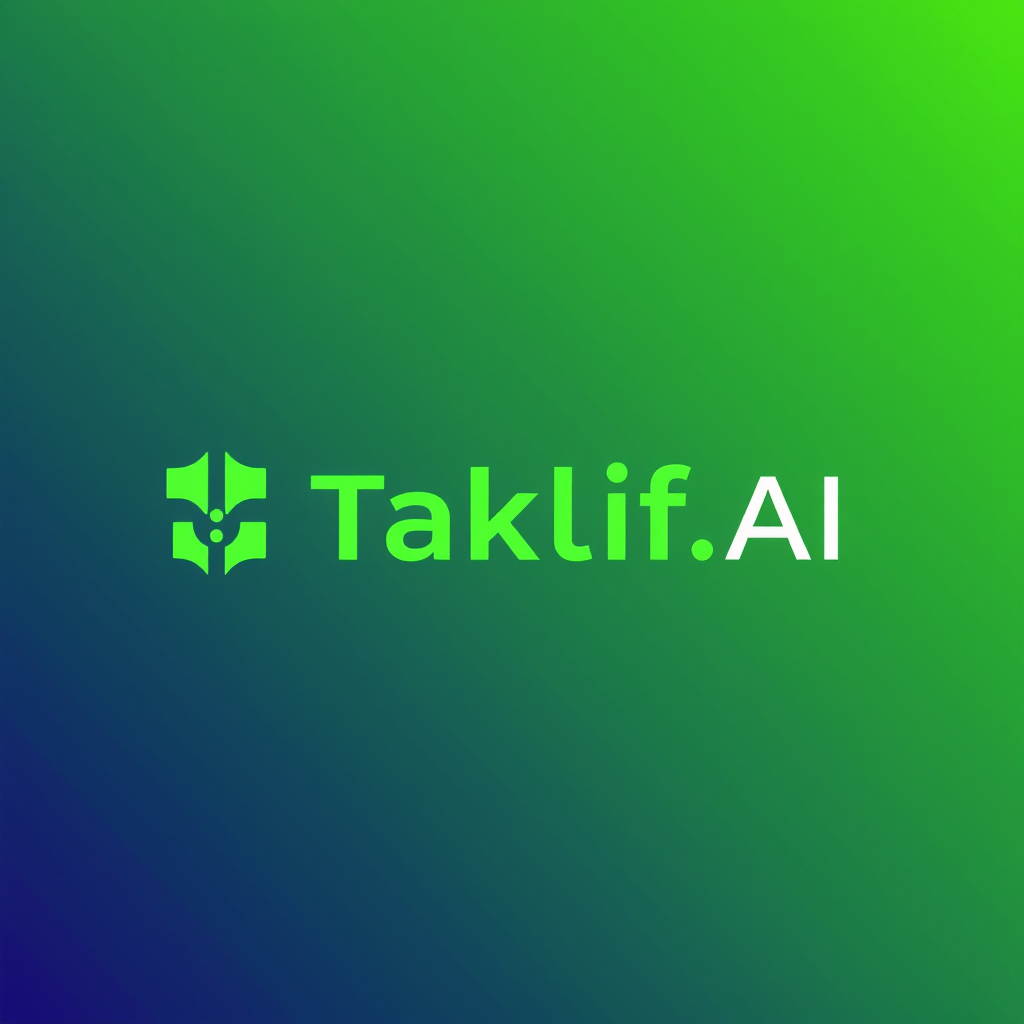 AI Design for Design a modern, tech-inspired logo for a startup called 'Taklif.AI.' The word 'Taklif' is Arabic for 'assignment.' try to make negative space with the name