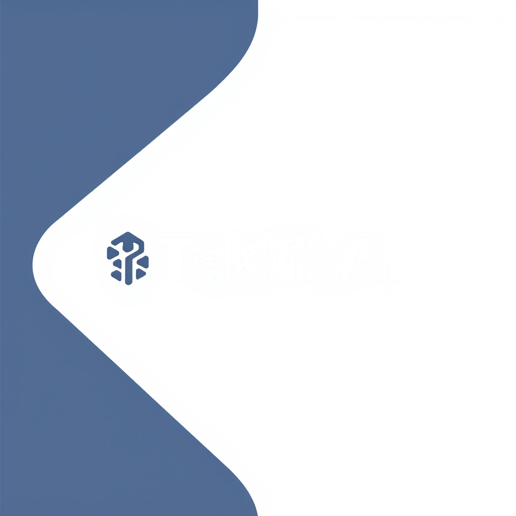 AI Design for Design a modern, tech-inspired logo for a startup called 'Taklif.AI.' The word 'Taklif' is Arabic for 'assignment.' try to make negative space with the name