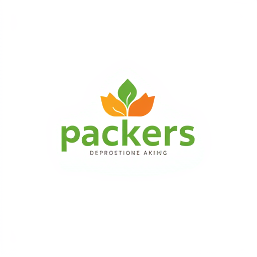 AI Design for ah packing company named packers which produce biodegradable packing materials and also disposable plates and cups