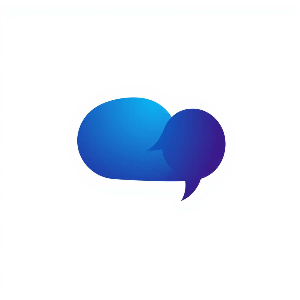 AI Design for A logo for a company that wants to create an online space for open free and authentic discussions about sexuality from a Christian perspective. Base the logo around a speech bubble. and use blues and deep purples in the colors.