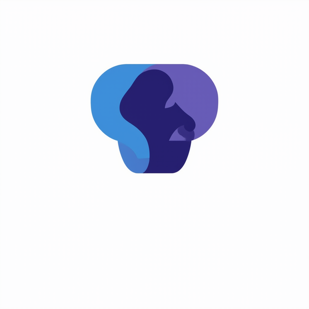 AI Design for A logo for a company that wants to create an online space for open free and authentic discussions about sexuality from a Christian perspective. Base the logo around a speech bubble. and use blues and deep purples in the colors.