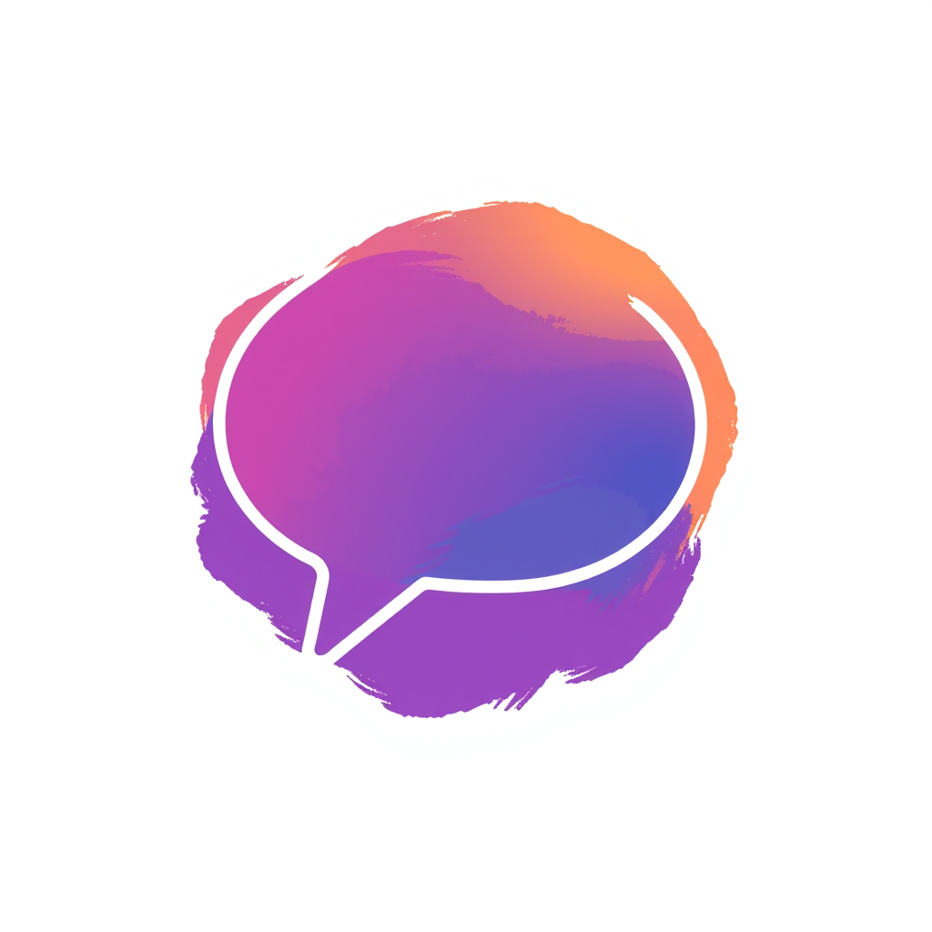 AI Design for A logo for a company that wants to create an online space for open free and authentic discussions about sexuality from a Christian perspective. The target audience is 13-25 year olds Base the logo around a speech bubble. and use blues and deep purples in the colors.
