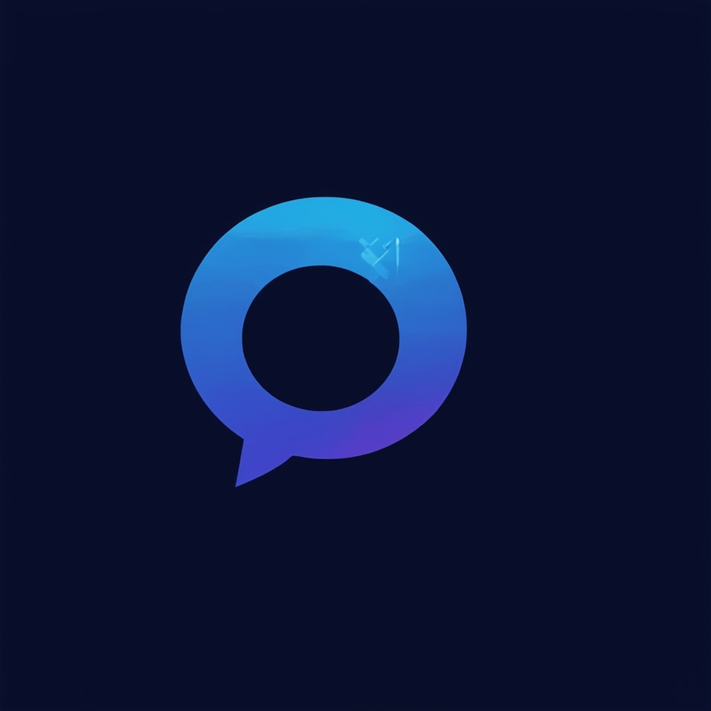 AI Design for A logo for a company that wants to create an online space for open free and authentic discussions about sexuality from a Christian perspective. Base the logo around a speech bubble. and use blues and deep purples in the colors.
