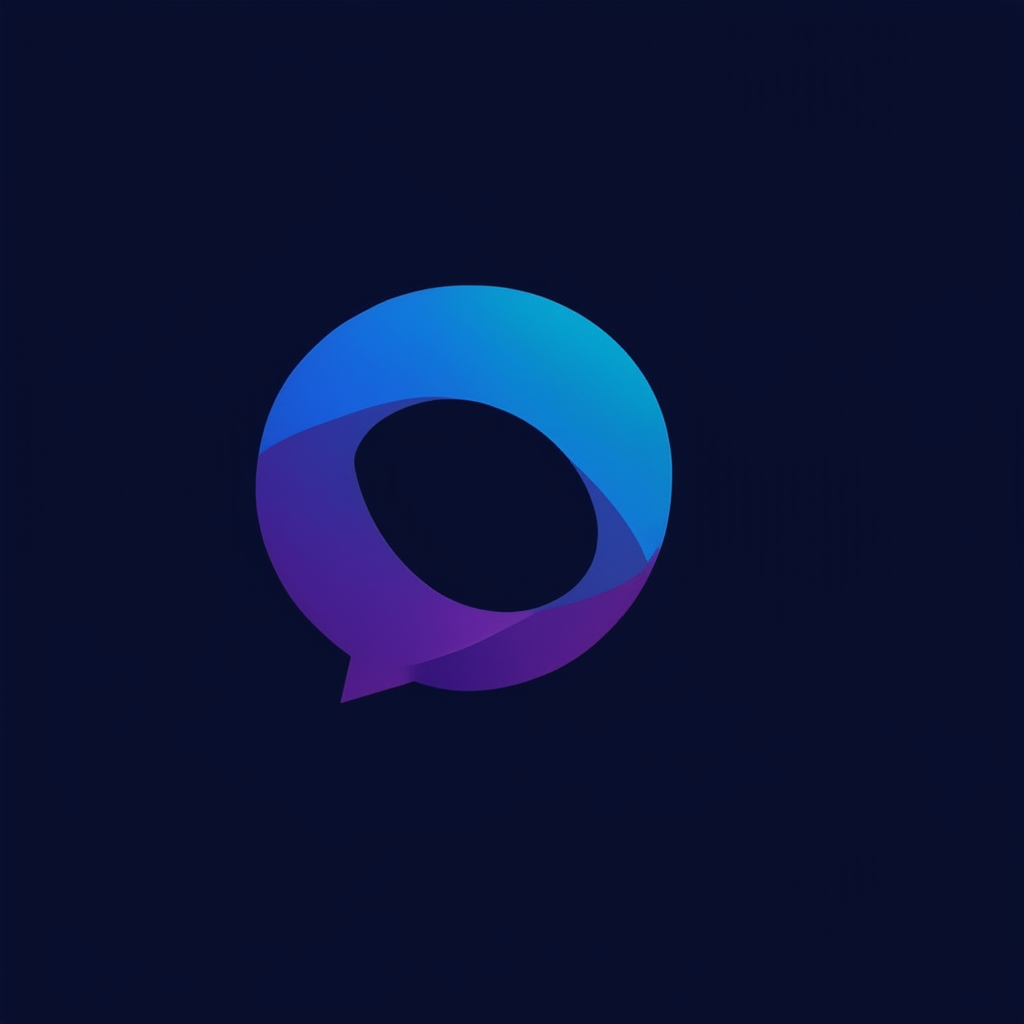 AI Design for A logo for a company that wants to create an online space for open free and authentic discussions about sexuality from a Christian perspective. Base the logo around a speech bubble. and use blues and deep purples in the colors.