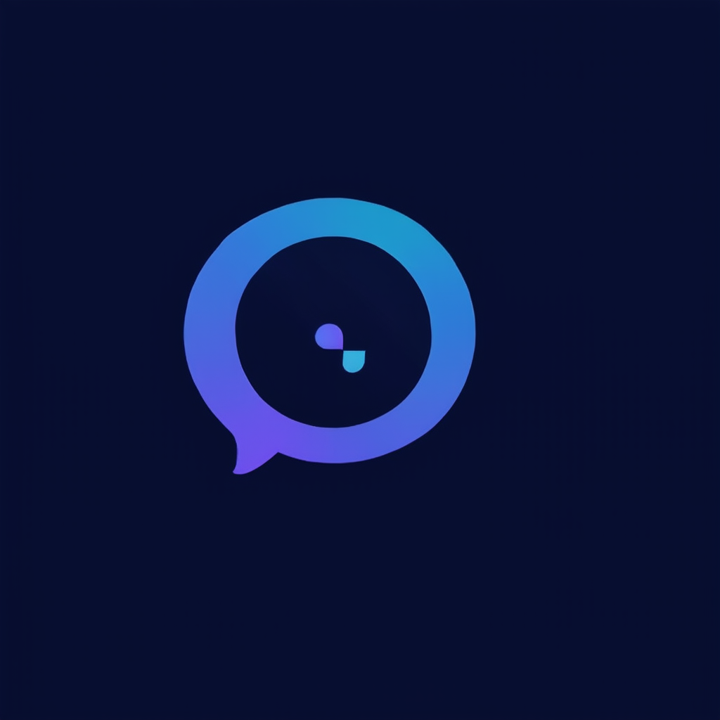 AI Design for A logo for a company that wants to create an online space for open free and authentic discussions about sexuality from a Christian perspective. Base the logo around a speech bubble. and use blues and deep purples in the colors.