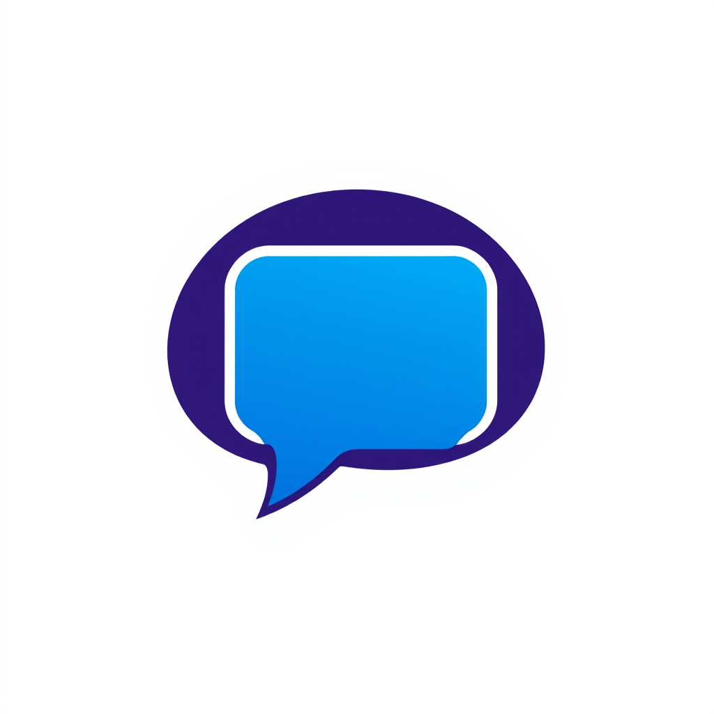 AI Design for A logo for a company that wants to create an online space for open free and authentic discussions about sexuality from a Christian perspective. Base the logo around a speech bubble. and use blues and deep purples in the colors.