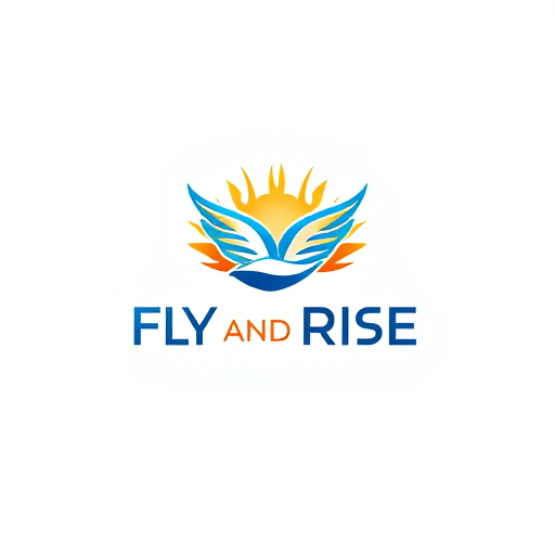 AI Design for the name of the logo is fly and rise and its about how people will achieve their goals by taking our courses