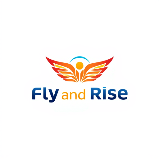 AI Design for the name of the logo is fly and rise and its about how people will achieve their goals by taking our courses