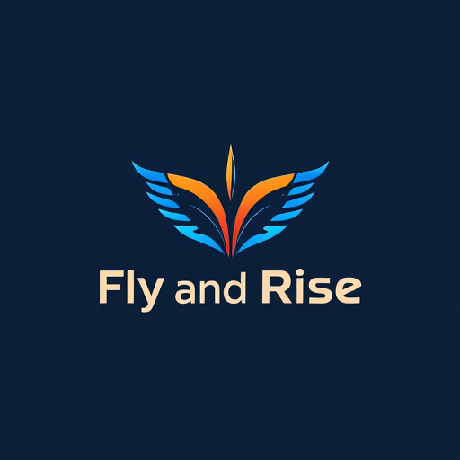 AI Design for the name of the logo is fly and rise and its about how people will achieve their goals by taking our courses
