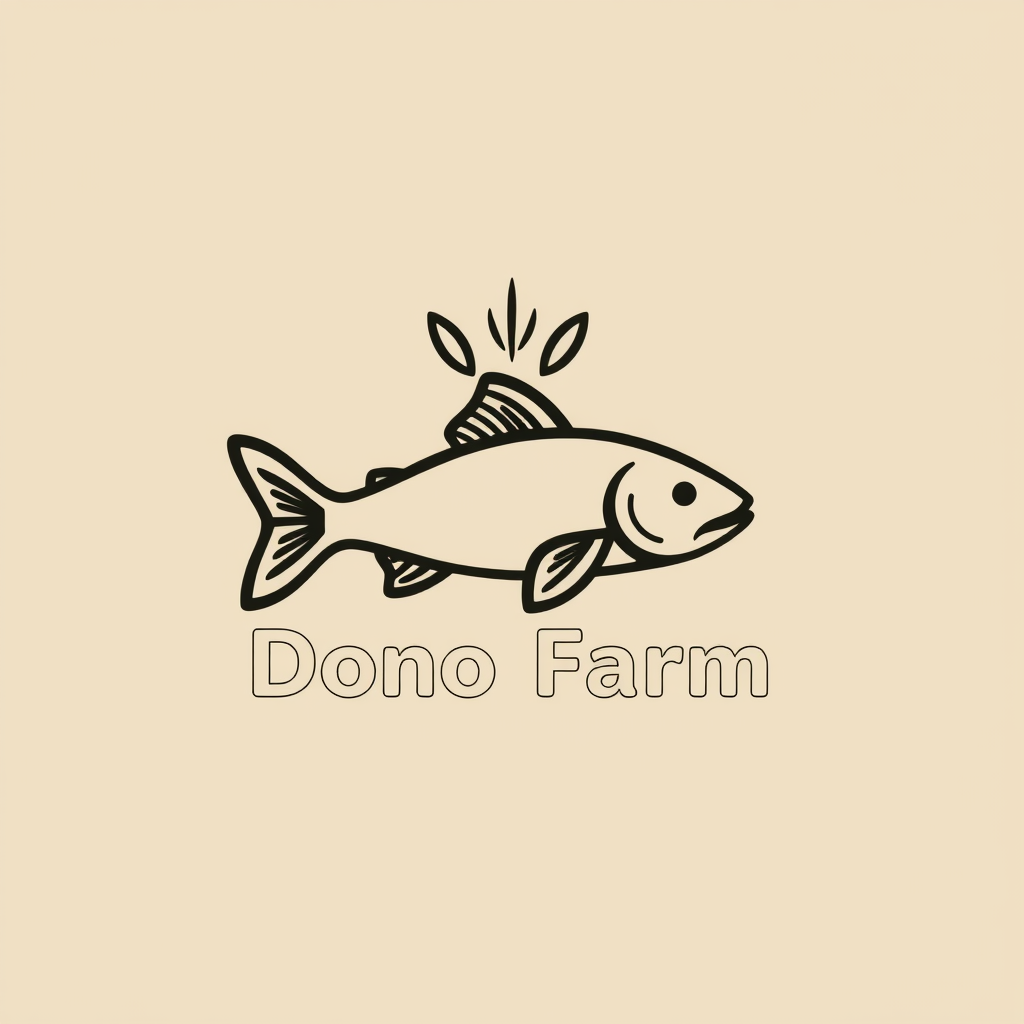 AI Design for Buatlam saya logo Dono Farm dengan ciri khas ikan lele