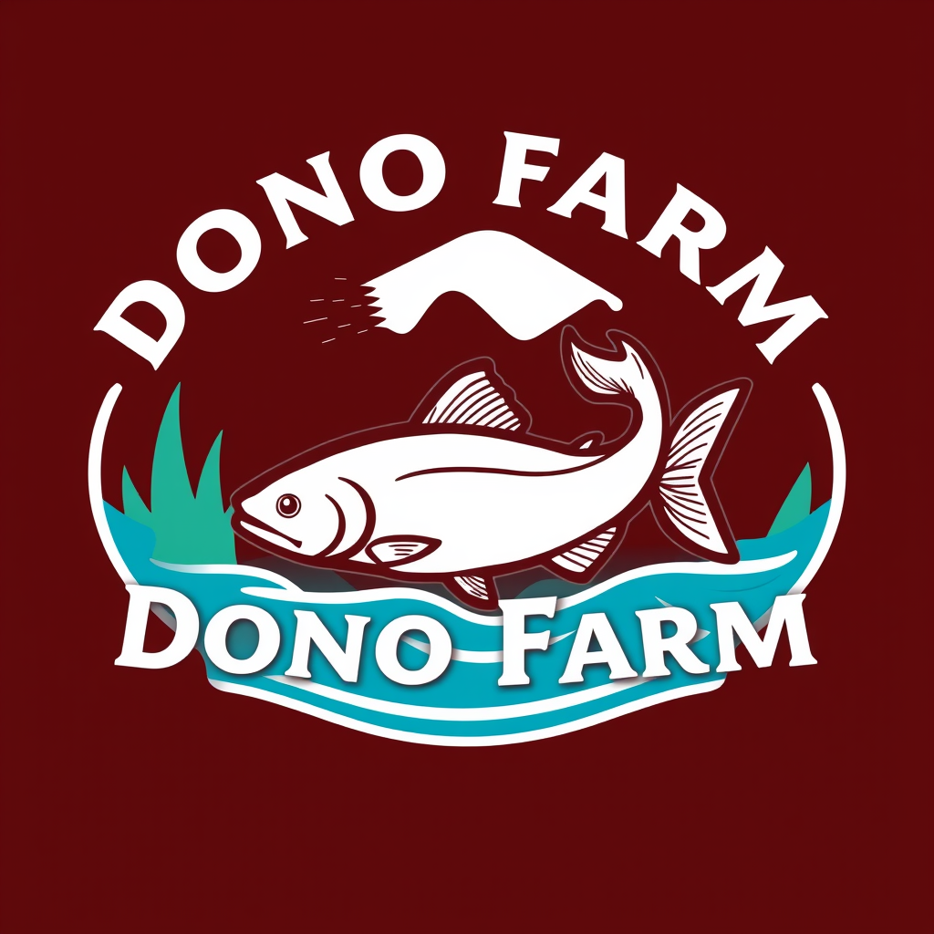 AI Design for Buatlam saya logo Dono Farm dengan ciri khas ikan lele