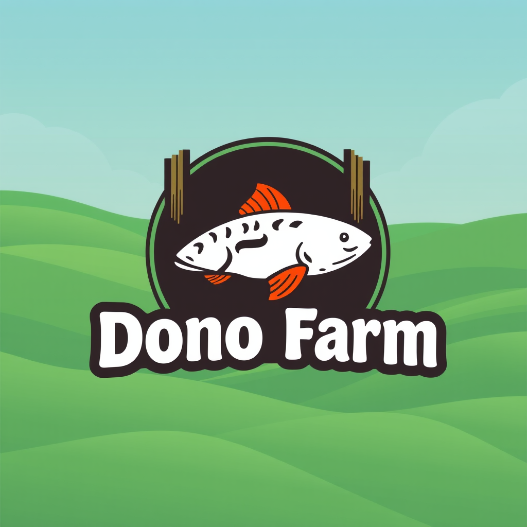 AI Design for Buatkan saya logo Dono Farm dengan ciri khas ikan lele untuk usaha saya dengan warna yang menarik