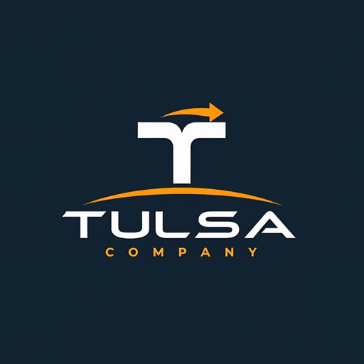 AI Design for modern design with icon for company Tulsa Company. sleek like uber. DO NOT use a bus icon. use typography