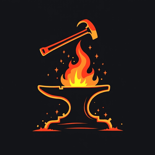 AI Design for logo for a blacksmith. contain a hammer and an anvil