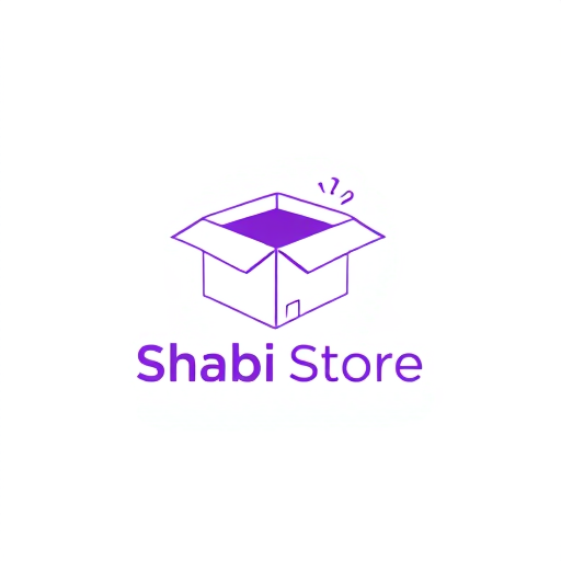 AI Design for "Design a modern and innovative logo for a store named 'Shabi Store.' The logo should prominently feature an opening box, symbolizing the excitement and surprise of shopping and receiving products. The box can be depicted with sleek, clean lines and a dynamic perspective to convey motion and creativity. Use white as the primary color for a minimalist and professional appearance, with subtle purple highlights to add vibrancy and sophistication. Incorporate the text 'Shabi Store' in a bold, modern font that complements the opening box, ensuring the design is clean, professional, and versatile for digital, print, and signage use."