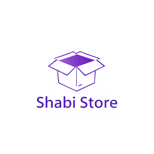 AI Design for "Design a modern and innovative logo for a store named 'Shabi Store.' The logo should prominently feature an opening box, symbolizing the excitement and surprise of shopping and receiving products. The box can be depicted with sleek, clean lines and a dynamic perspective to convey motion and creativity. Use white as the primary color for a minimalist and professional appearance, with subtle purple highlights to add vibrancy and sophistication. Incorporate the text 'Shabi Store' in a bold, modern font that complements the opening box, ensuring the design is clean, professional, and versatile for digital, print, and signage use."