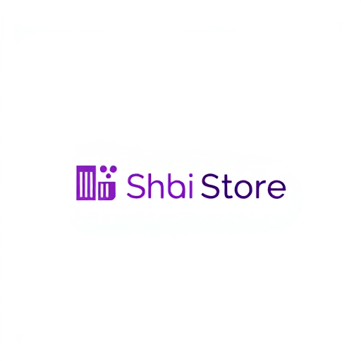 AI Design for "Create a modern and unique logo for a store named 'Shabi Store.' The logo should creatively represent the concept of shopping using innovative elements such as a barcode, a price tag, or a cartwheel icon, symbolizing modern commerce and retail. Use white as the primary color for a clean and minimalist look, with subtle purple accents to add a touch of vibrancy and appeal. The text 'Shabi Store' should feature a stylish, sans-serif font that complements the icon. Ensure the design is professional, visually striking, and versatile enough for use on digital platforms, packaging, and signage."