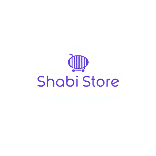 AI Design for "Create a modern and unique logo for a store named 'Shabi Store.' The logo should creatively represent the concept of shopping using innovative elements such as a barcode, a price tag, or a cartwheel icon, symbolizing modern commerce and retail. Use white as the primary color for a clean and minimalist look, with subtle purple accents to add a touch of vibrancy and appeal. The text 'Shabi Store' should feature a stylish, sans-serif font that complements the icon. Ensure the design is professional, visually striking, and versatile enough for use on digital platforms, packaging, and signage."