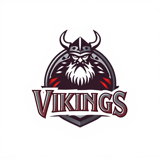 AI Design for An animated logo where is a viking and the name logo is Vikings