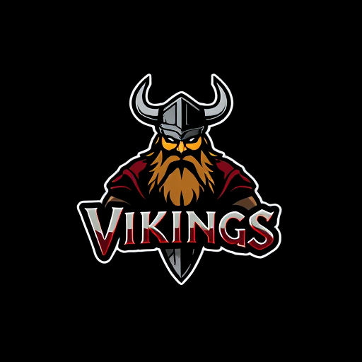 AI Design for An animated logo where is a viking and the name logo is Vikings