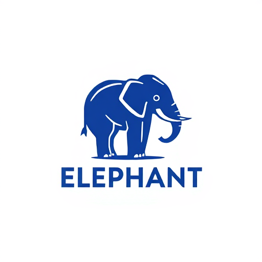AI Design for colorful logo for hiding elephant. wordmark