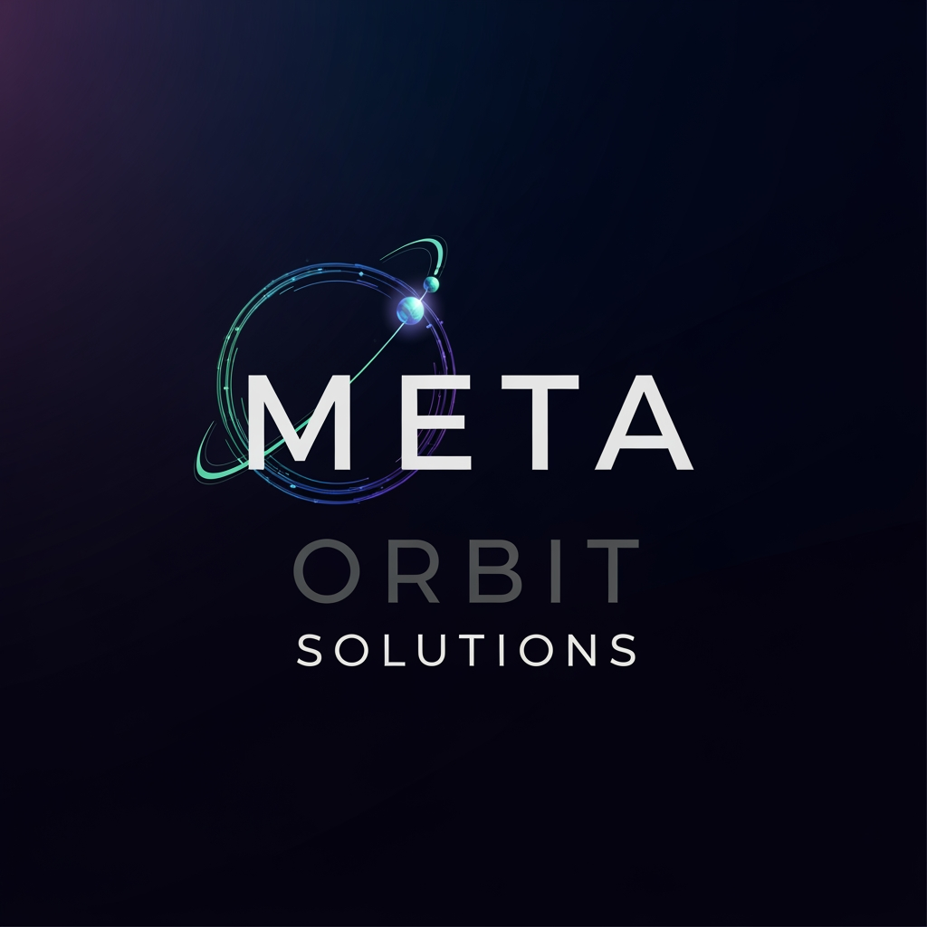 AI Design for i want to creat a logo Meta Orbit Solutions for this company