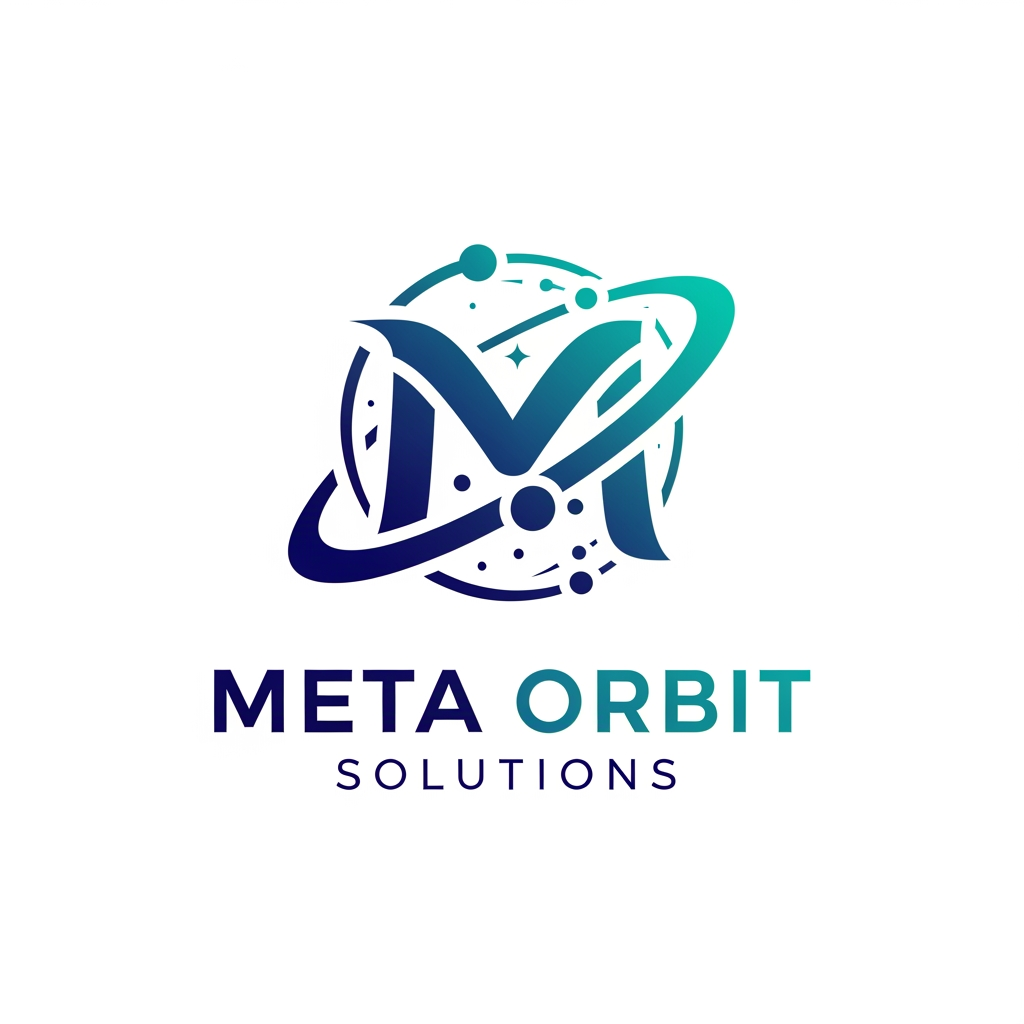 AI Design for i want to creat a logo Meta Orbit Solutions for this company