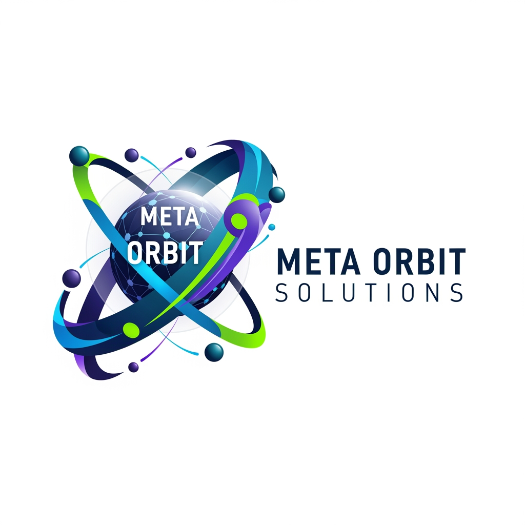 AI Design for i want to creat a logo Meta Orbit Solutions for this company