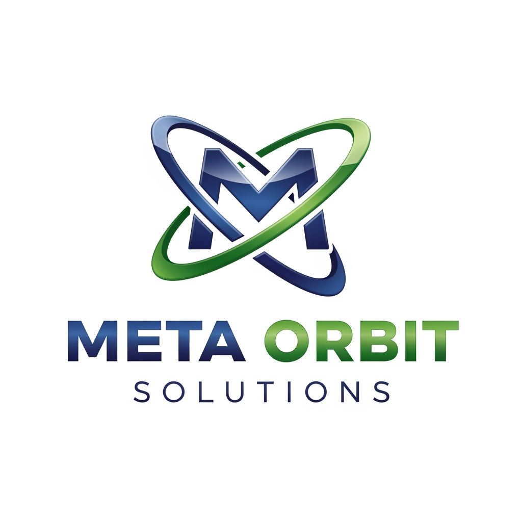 AI Design for i want to creat a logo Meta Orbit Solutions for this company
