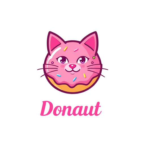 AI Design for pink donut cat