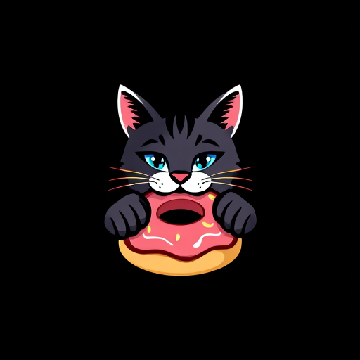 AI Design for realistic cat and donut
