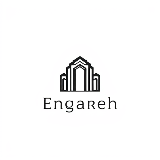 AI Design for create a logo for an architecture compnay, that represent iranian culture and art in this field. the name of office is "Engareh". i want the logo to connect the meaning of the name and the name and the iranian culture and art and architeture. i want the logo to be minimal and monochrome. it must be memoriabel, simple to read and easy to recgnize. and i want it to be eyecatching.