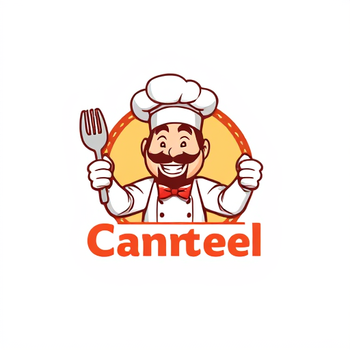 AI Design for change to chef became like cartoon with commercial acting and the name of logo is Canteen Gemboel