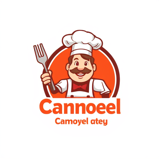 AI Design for change to chef became like cartoon with commercial acting and the name of logo is Canteen Gemboel