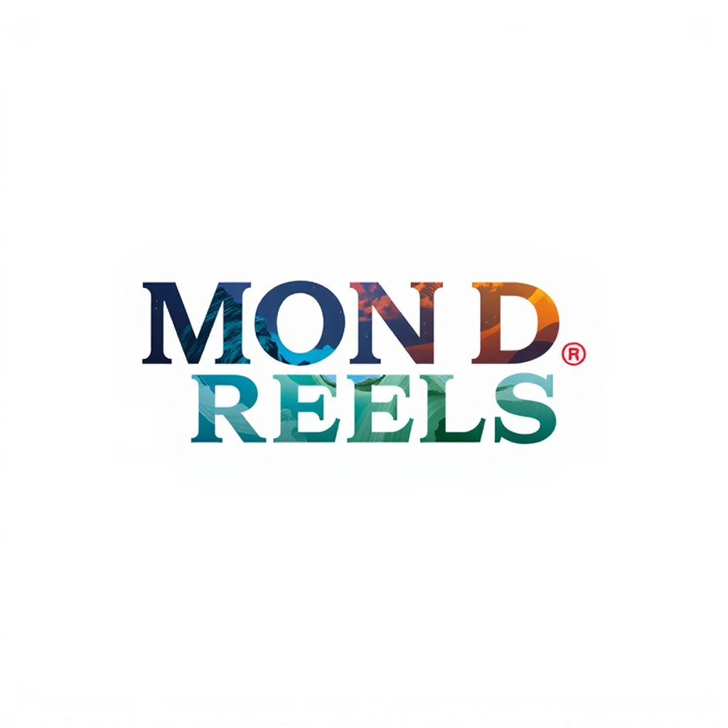 AI Design for Focus on the typography of "MON D. REELS" with a unique arrangement, color, and texture.