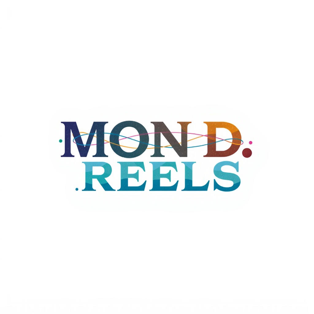 AI Design for Focus on the typography of "MON D. REELS" with a unique arrangement, color, and texture.