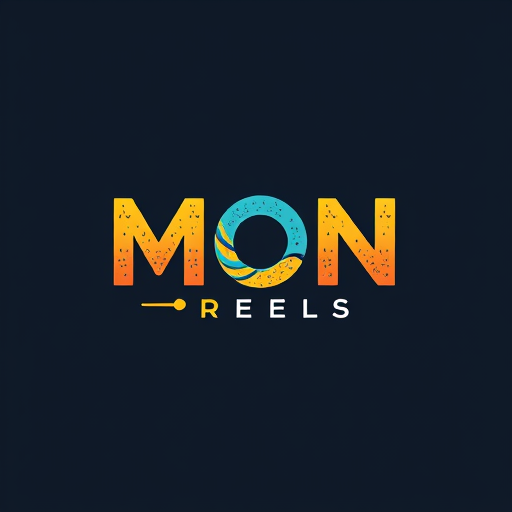 AI Design for The "MON" could be in a bold, colorful font, "D" could be a smaller accent, and "REELS" could be in a thinner, playful font with a gradient or textured effect.