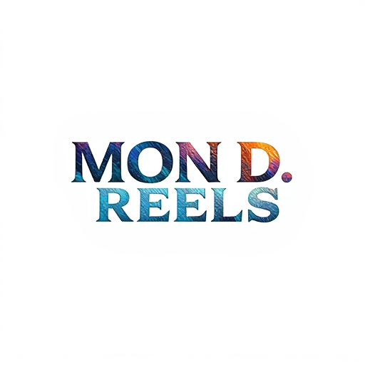 AI Design for Focus on the typography of "MON D. REELS" with a unique arrangement, color, and texture.