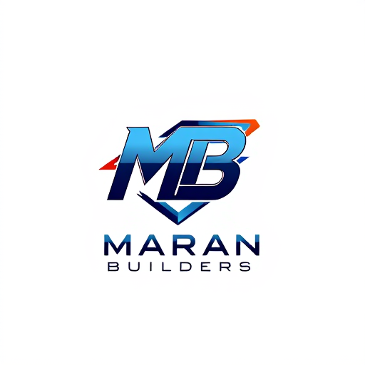 AI Design for "Create a dynamic and modern monogram logo for 'MB' with sharp angles, futuristic typography, and motion-inspired elements. Add 'Maran Builders' in clean, sans-serif lettering below the monogram. Use a contemporary color scheme with gradients or metallic finishes for a cutting-edge appearance."