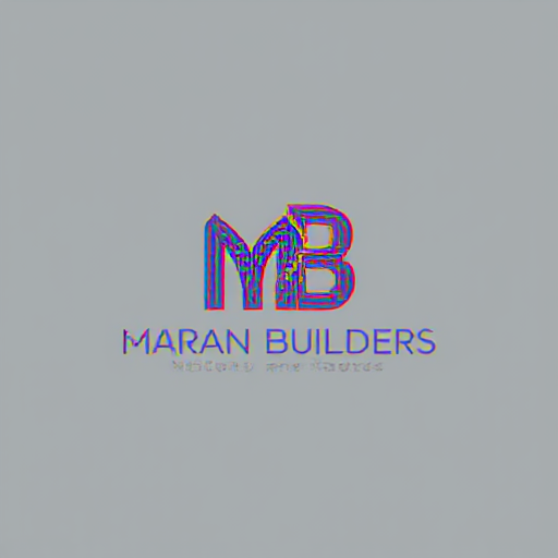 AI Design for Design a monogram logo for 'MB' with an interwoven style, where the letters overlap and form a seamless, unified structure. Integrate 'Maran Builders' subtly into the design, either as part of the base of the 'B' or underneath the monogram. Use a vibrant and modern color palette, such as:Dual-Tone Contrast: Dark navy and bright coral red, symbolizing trust and energy.Triadic Palette: Deep purple, bright yellow, and teal green for a creative, bold look.Metallic Fusion: A combination of brushed gold, copper, and steel gray for a luxurious yet industrial appearance.Vivid Earth: Burnt orange, forest green, and sandy beige to reflect natural and sustainable building practices.Gradient Glow: A sleek gradient transitioning from cobalt blue to fiery red for a dynamic, forward-thinking vibe.Incorporate subtle textures or shadow effects to give depth to the logo, making it stand out on both digital and print mediums. The typography for 'Maran Builders' should complement the monogram—clean, bold, and modern, with alignment that creates balance and cohesion."