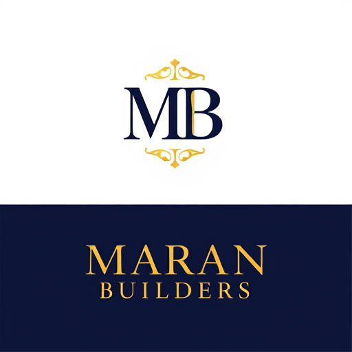 AI Design for Design a premium monogram for 'MB' with elegant serif fonts or custom letterforms. Include 'Maran Builders' below the monogram in a complementary, high-end typeface. Use a luxurious color palette of gold, navy blue, and black to exude sophistication."
