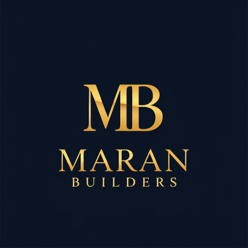 AI Design for Design a premium monogram for 'MB' with elegant serif fonts or custom letterforms. Include 'Maran Builders' below the monogram in a complementary, high-end typeface. Use a luxurious color palette of gold, navy blue, and black to exude sophistication."