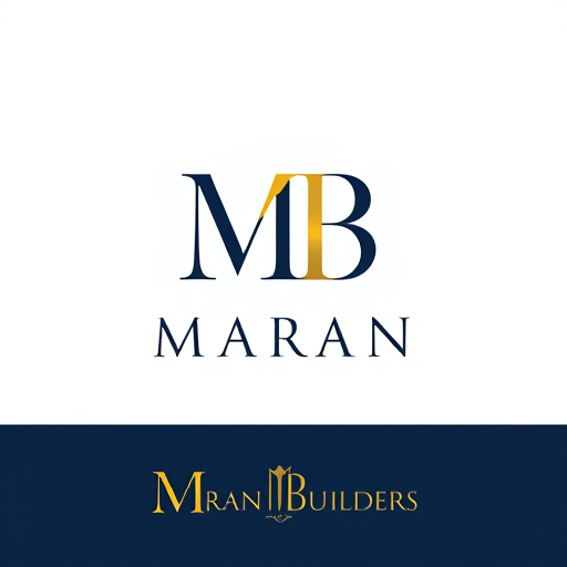 AI Design for Design a premium monogram for 'MB' with elegant serif fonts or custom letterforms. Include 'Maran Builders' below the monogram in a complementary, high-end typeface. Use a luxurious color palette of gold, navy blue, and black to exude sophistication."