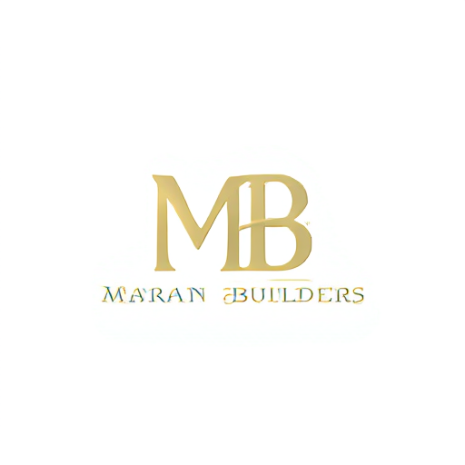 AI Design for "Create a seamless monogram for 'MB' where the letters are intertwined with 'Maran Builders' itself. For example, incorporate the full name into the base of the 'M' or 'B'. Use a clean, modern font and a neutral palette with optional gold accents to emphasize trust and expertise."