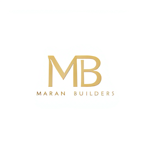 AI Design for "Create a seamless monogram for 'MB' where the letters are intertwined with 'Maran Builders' itself. For example, incorporate the full name into the base of the 'M' or 'B'. Use a clean, modern font and a neutral palette with optional gold accents to emphasize trust and expertise."
